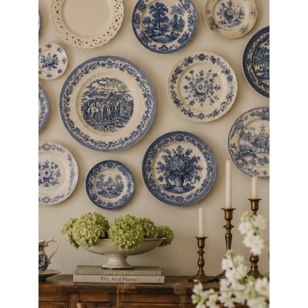 Royal Wessex Blue White Transferware 10” Plate Wall | Fox Hunt English Cottage - Picture 11 of 11